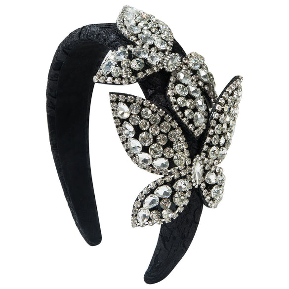 Headband Alloy Printed With Butterfly Diamond Decoration Baroque Style For Women