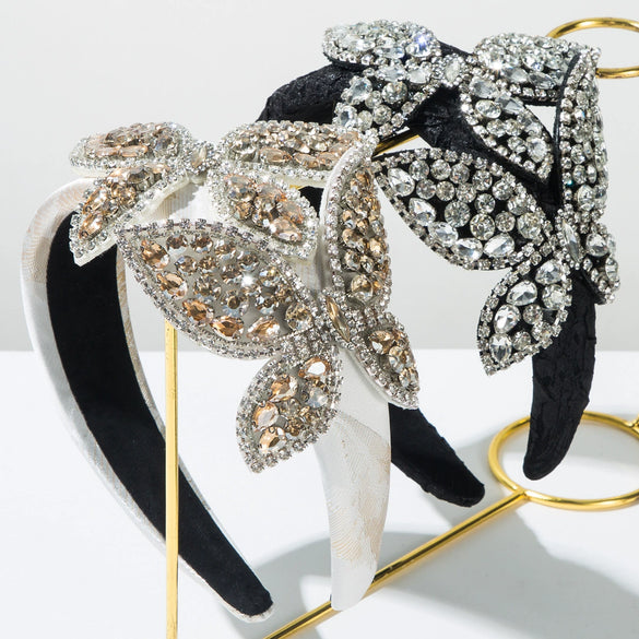 Headband Alloy Printed With Butterfly Diamond Decoration Baroque Style For Women
