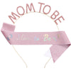 Headband And Ceremonial Belt For New Parents Glitter Cloth Bronzing