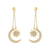 Headband Crown And Earrings Alloy Handmade Bohemian Sun Moon Sixpointed Star Women's Fashion Accessories