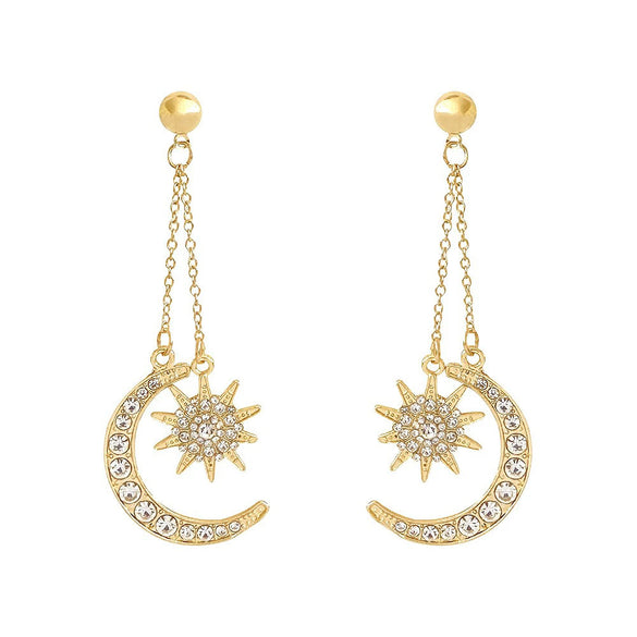 Headband Crown And Earrings Alloy Handmade Bohemian Sun Moon Sixpointed Star Women's Fashion Accessories