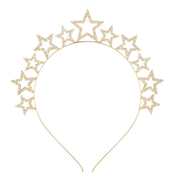 Headband Crown And Earrings Alloy Handmade Bohemian Sun Moon Sixpointed Star Women's Fashion Accessories