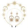 Headband Crown And Earrings Alloy Handmade Bohemian Sun Moon Sixpointed Star Women's Fashion Accessories