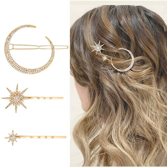 Headband Crown And Earrings Alloy Handmade Bohemian Sun Moon Sixpointed Star Women's Fashion Accessories