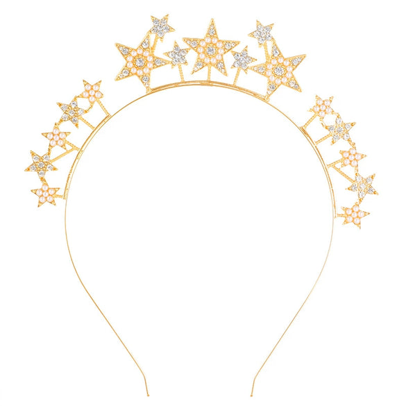 Headband Crown And Earrings Alloy Handmade Bohemian Sun Moon Sixpointed Star Women's Fashion Accessories