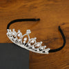 Headband Crown Women's Alloy Pearl Jewelry With Electroplated Silver