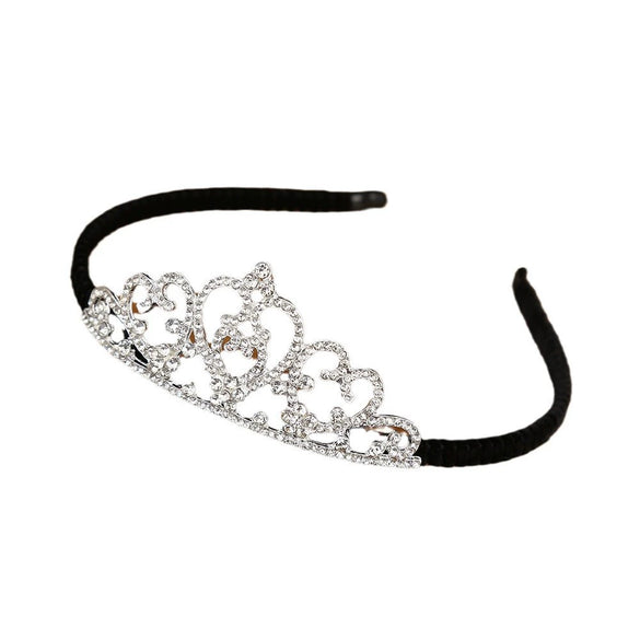 Headband Crown Women's Alloy Pearl Jewelry With Electroplated Silver