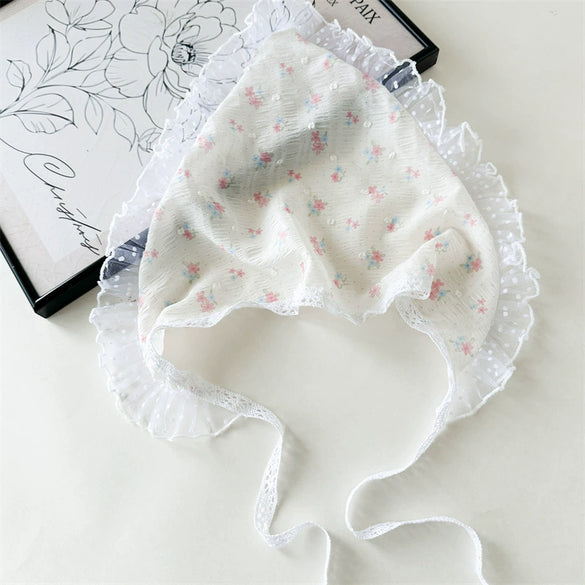 Headscarf Hair Band Strawberry Cherry Lace Silk Geometric Style Triangle