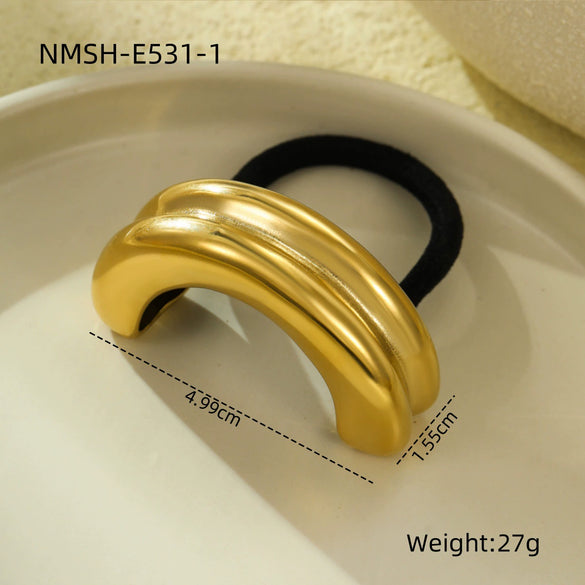 Headwear Hair Ring Stainless Steel Titanium Steel Shell Starfish Arc Electroplating