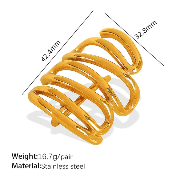Headwear Hairpin 316L Stainless Steel Geometric Style 18K Gold Plated