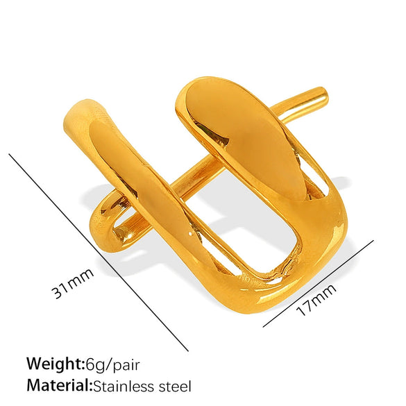 Headwear Hairpin 316L Stainless Steel Geometric Style 18K Gold Plated