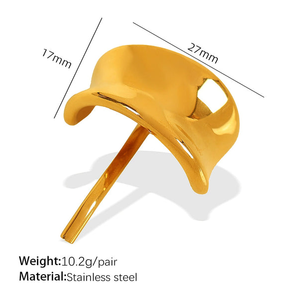 Headwear Hairpin 316L Stainless Steel Geometric Style 18K Gold Plated