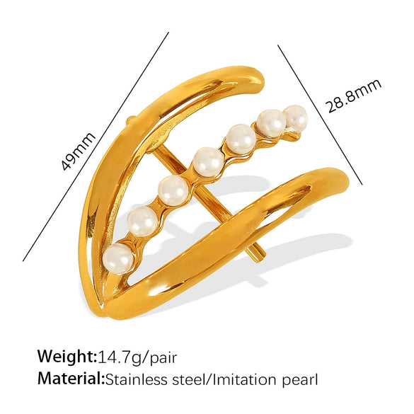 Headwear Hairpin 316L Stainless Steel Geometric Style 18K Gold Plated