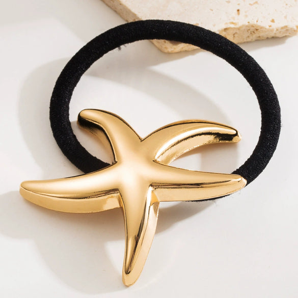 Headwear Metal Flower Star Hair Rope With Electroplating And High Elasticity