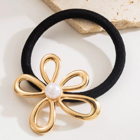 Headwear Metal Flower Star Hair Rope With Electroplating And High Elasticity