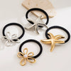 Headwear Metal Flower Star Hair Rope With Electroplating And High Elasticity