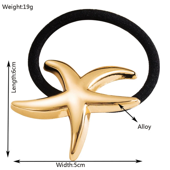 Headwear Metal Flower Star Hair Rope With Electroplating And High Elasticity