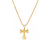 Heart Bone Zircon Pendant Stacked Clavicle Necklace Bracelet Set In Stainless Steel With Electroplating For Women