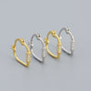 Heart Geometric Micro Inlaid S925 Silver Electroplated Earrings