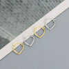 Heart Geometric Micro Inlaid S925 Silver Electroplated Earrings