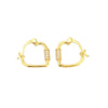 Heart Geometric Micro Inlaid S925 Silver Electroplated Earrings