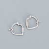 Heart Geometric Micro Inlaid S925 Silver Electroplated Earrings