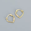 Heart Geometric Micro Inlaid S925 Silver Electroplated Earrings