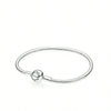 Heart Shape Clasp Plated Copper Snake Chain Beaded Bracelet Plain Engraved Style Couple Bracelet For Women And Men