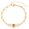 Heart Shape Copper Bracelet Electroplating For Women