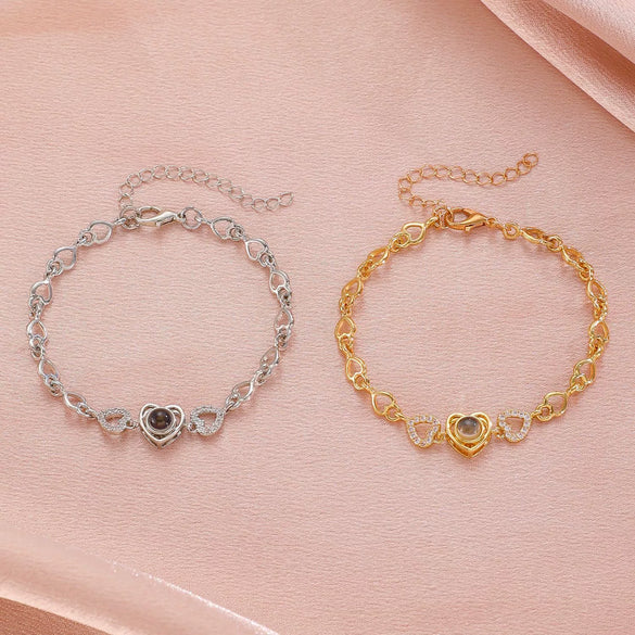 Heart Shape Copper Bracelet Electroplating For Women