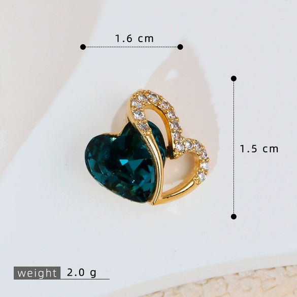 Heart Shape Copper Pendant Fashion Jewelry Diy Handmade Electroplated Accessories