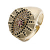 Heart Shaped Micro Inlaid Zircon Adjustable Open Ring For Women Copper Electroplated Fashion Jewelry