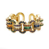 Heart Shaped Micro Inlaid Zircon Adjustable Open Ring For Women Copper Electroplated Fashion Jewelry