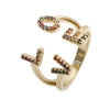 Heart Shaped Micro Inlaid Zircon Adjustable Open Ring For Women Copper Electroplated Fashion Jewelry