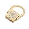 Heart Shaped Micro Inlaid Zircon Adjustable Open Ring For Women Copper Electroplated Fashion Jewelry