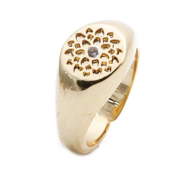 Heart Shaped Micro Inlaid Zircon Adjustable Open Ring For Women Copper Electroplated Fashion Jewelry