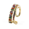 Heart Shaped Micro Inlaid Zircon Adjustable Open Ring For Women Copper Electroplated Fashion Jewelry