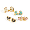 Heart Shaped Oil Drop Earrings For Women Titanium Steel Elegant Style Electroplating Process Waterproof And Environmentally Friendly