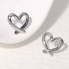 Heartd Stainless Steel Ear Studs With Electroplating Simple Sweet Cold Style For Women