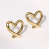 Heartd Stainless Steel Ear Studs With Electroplating Simple Sweet Cold Style For Women