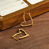 Heart Shaped Stainless Steel Earrings For Women With Vacuum Plated Gold Tone Finish Simple Geometric Fashion Style