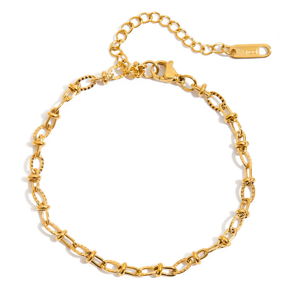 Heart Stainless Steel Geometric Pattern Electroplated Women's Bracelet Jewelry