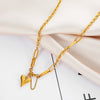 Heart Titanium Steel Necklace For Women Light Luxury Niche Clavicle Chain With Electroplating Simple Temperament And Versatile Love Neck Chain