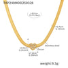 Heart Zircon Stainless Steel Necklace And Bracelet Set In Ins Minimalist Light Luxury Style With Electroplating