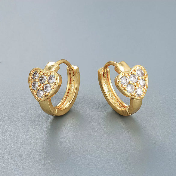 Heartshaped Copper Earrings With Electroplated Gold And Silver Finish Romantic Love Jewelry