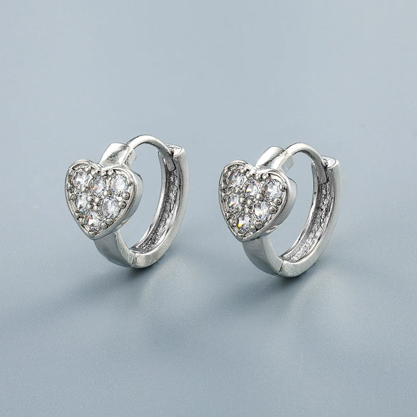Heartshaped Copper Earrings With Electroplated Gold And Silver Finish Romantic Love Jewelry