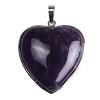 Heartshaped Copper Pendant With Silvertone Electroplated Edge And Turquoise Crystal Agate Semiprecious Stone Inlay