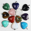 Heartshaped Copper Pendant With Silvertone Electroplated Edge And Turquoise Crystal Agate Semiprecious Stone Inlay