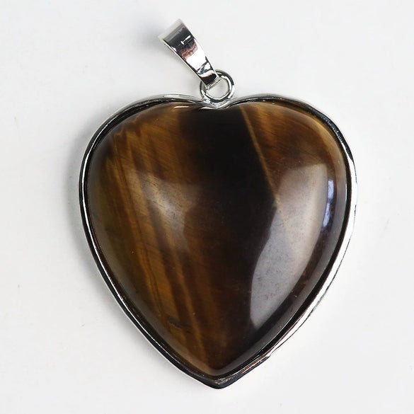Heartshaped Copper Pendant With Silvertone Electroplated Edge And Turquoise Crystal Agate Semiprecious Stone Inlay