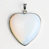 Heartshaped Copper Pendant With Silvertone Electroplated Edge And Turquoise Crystal Agate Semiprecious Stone Inlay